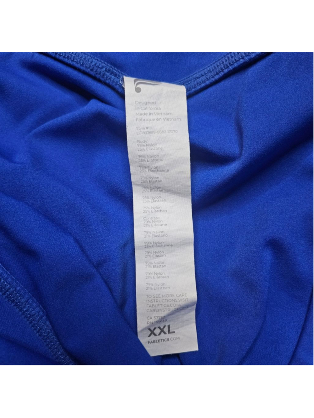 Fabletics XXL Blue Trinity Motion365 7/8 Pocket Leggings - Picture 9 of 10